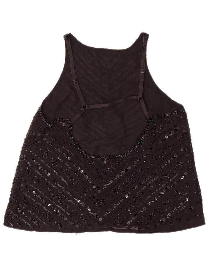 Topshop Blusa sin mangas para mujer Top UK 42 Mediano Poliéster negro
