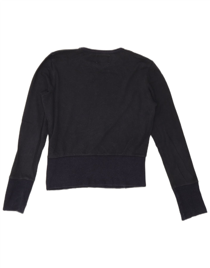 Sergio Tacchini Top corto con gráfico para mujer, manga larga, UK 40, mediano, azul marino