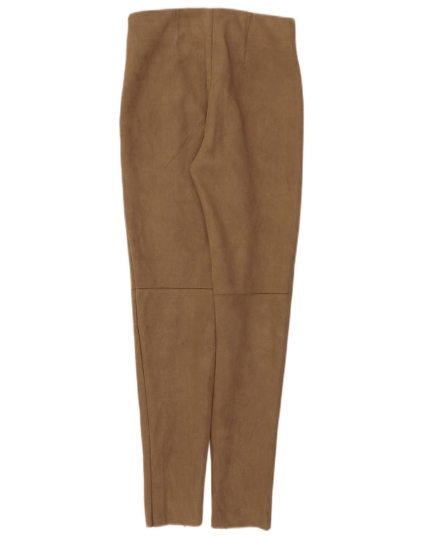 Zara Mujer Pantalón Casual Pitillo XS W24 L27 Marrón Poliéster