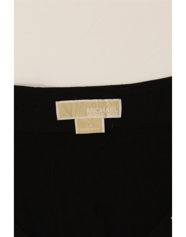 MICHAEL KORS Womens Long Sleeve A-Line Dress UK 14 Large Black Polyester Vintage Michael Kors and Second-Hand Michael Kors from Messina Hembry 