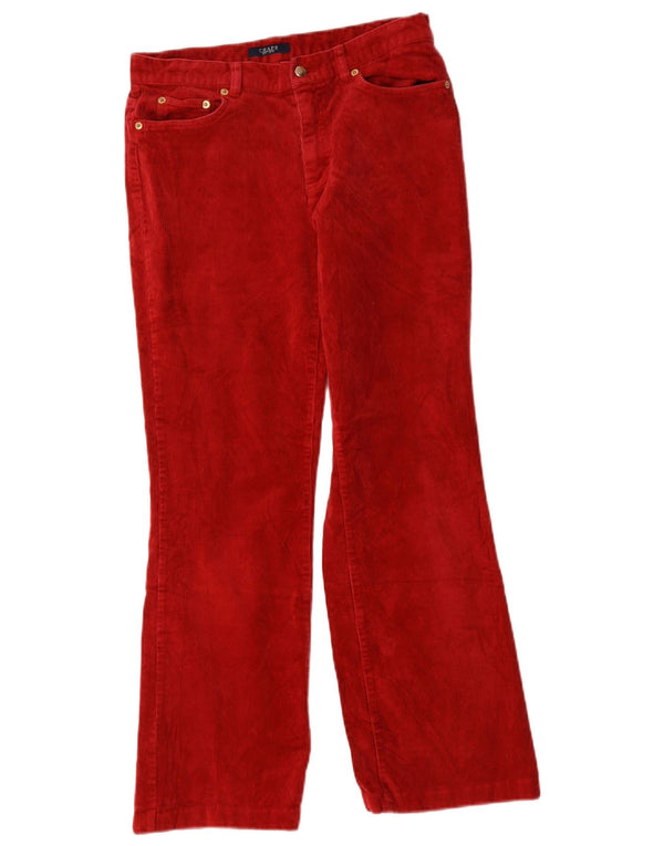Chaps Pantalones rectos de pana para mujer US 4 Small W30 L28 Algodón rojo