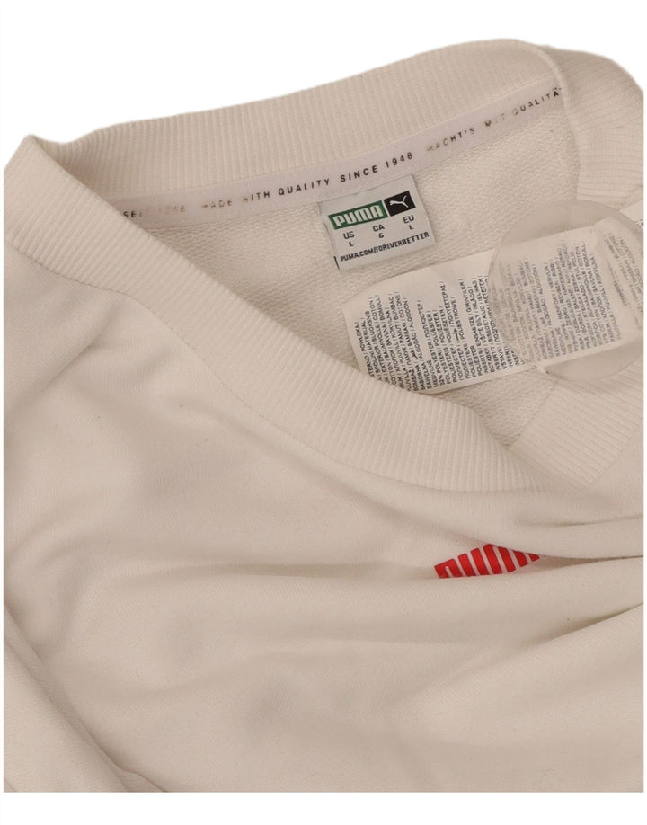 PUMA Sudadera corta para mujer Jumper UK 16 Large White Camuflaje Algodón