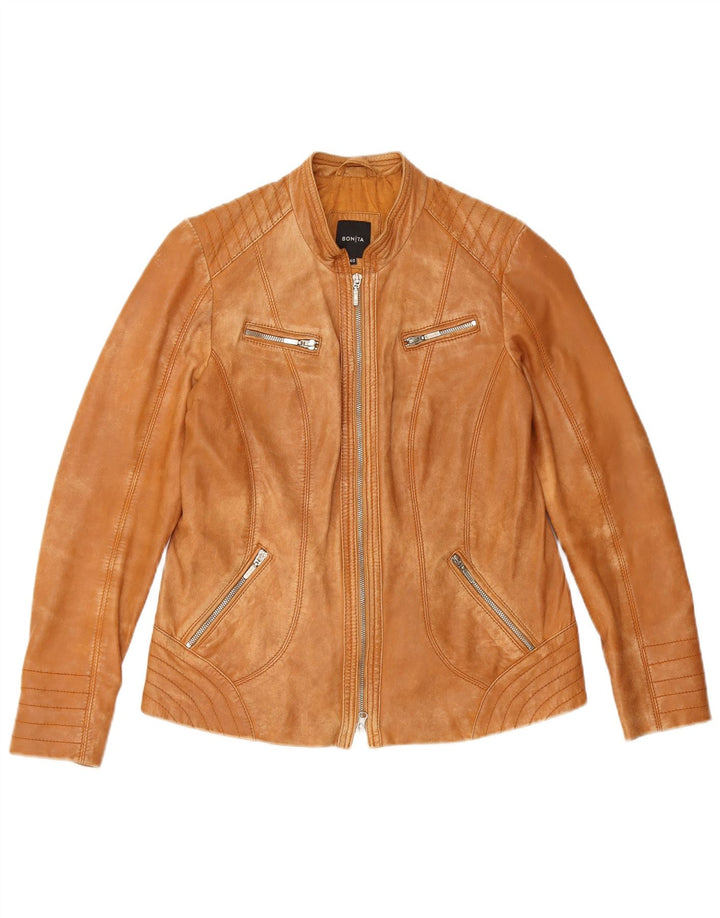 Bonita chaqueta de cuero para mujer IT 40 Small Brown