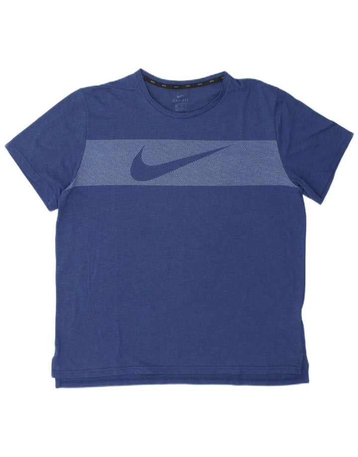 Nike Camiseta Dri Fit Graphic para hombre Top XL Poliéster azul marino