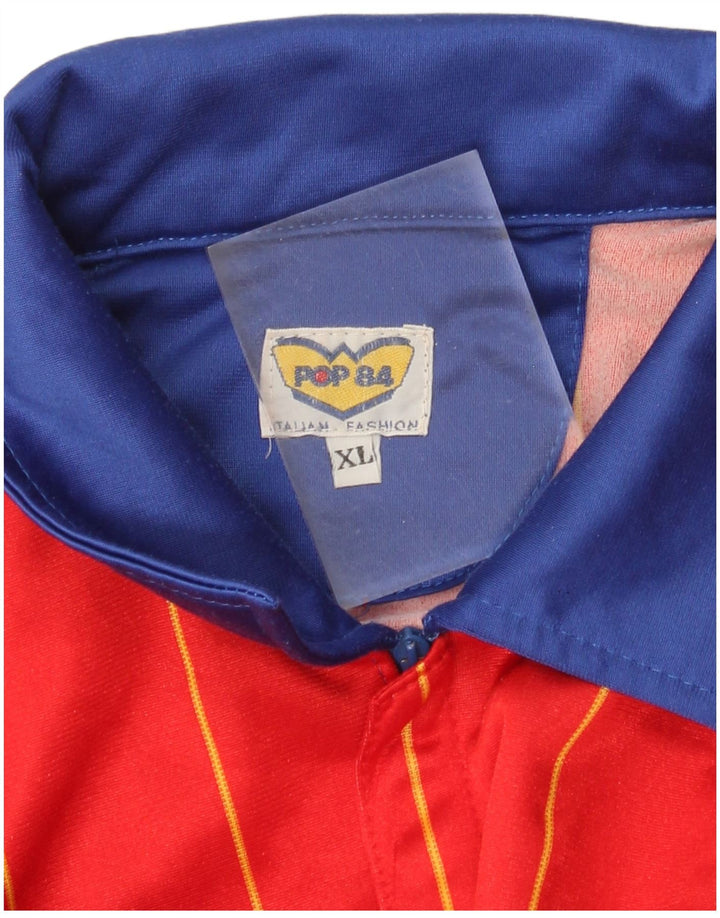 POP 84 Chaqueta de chándal para hombre XL Rojo Colorblock