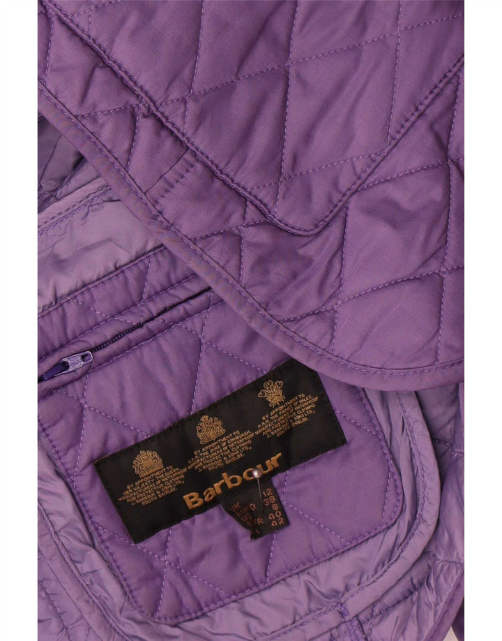 Barbour Chaqueta Acolchada Para Mujer UK 12 Poliéster Púrpura Mediano