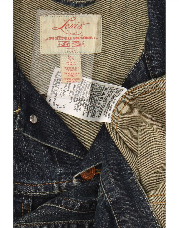 LEVI'S Chaqueta vaquera para mujer UK 14 Grande Algodón azul marino