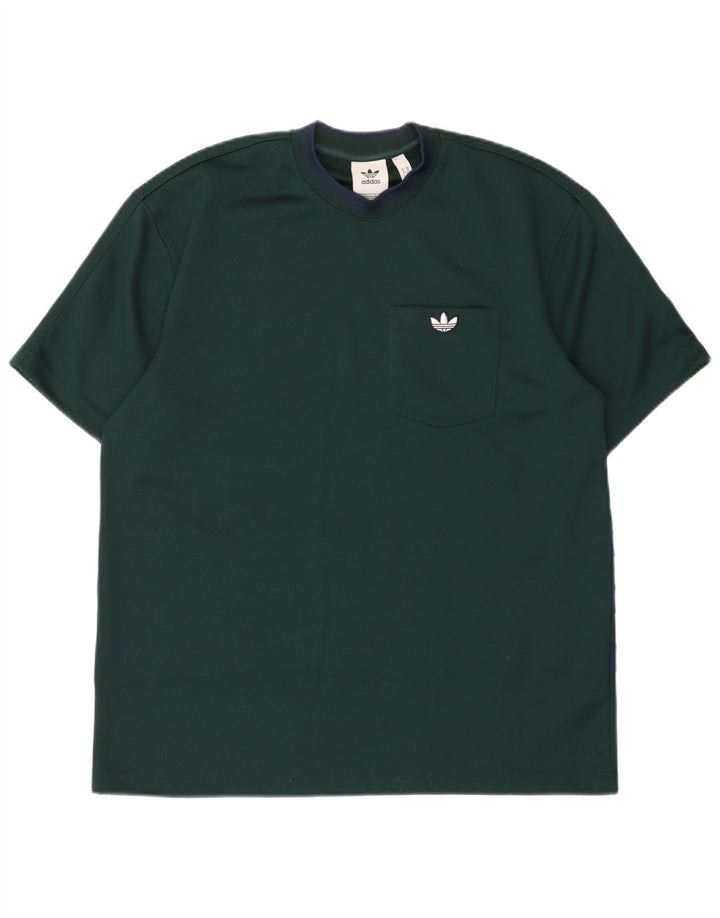 Adidas Hombre Camiseta Top Verde Medio Poliéster