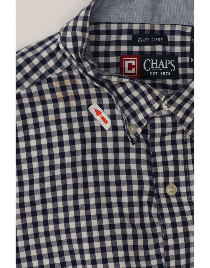 Chaps Camisa de fácil cuidado para hombre XL Azul marino Algodón a cuadros