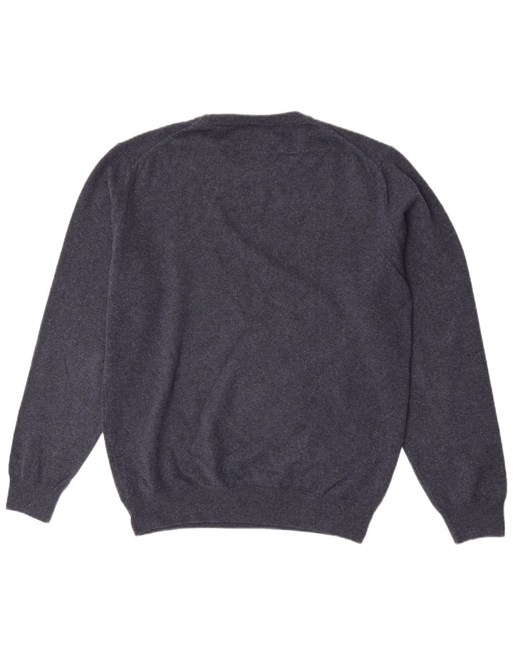 Gant Jersey De Cuello Redondo Para Hombre De Lana De Cordero Azul Marino Grande