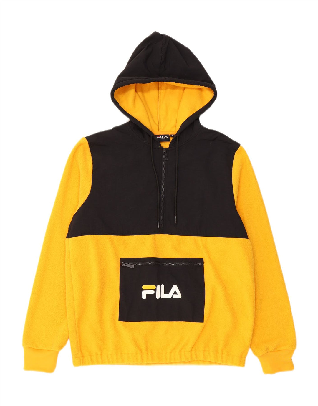 Fila Hombre Graphic Hooded Fleece Jumper Poliéster Color Block Amarillo Medio