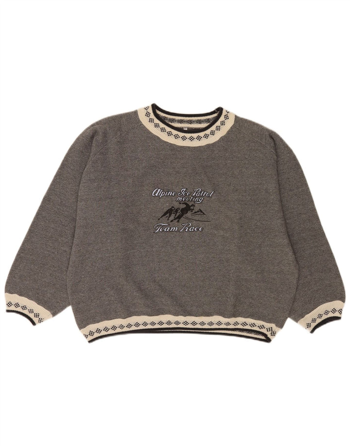 Meeting - Sudadera corta de gran tamaño para mujer, talla 40, color gris
