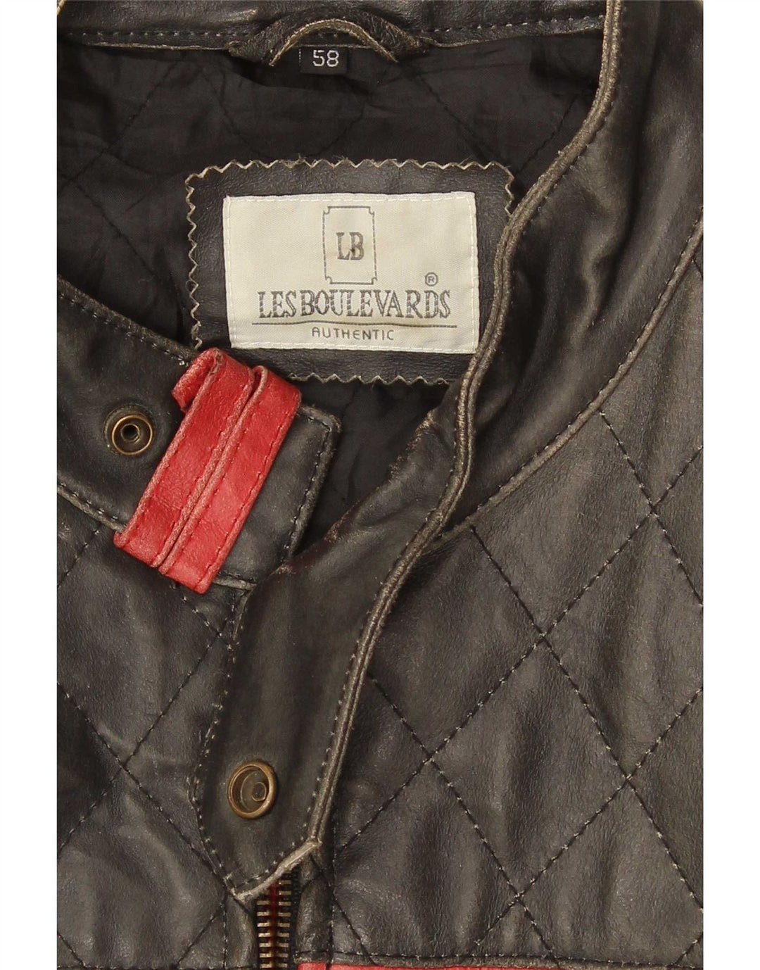 Les Boulevards Chaqueta de cuero Moto Racer para hombre UK 40 Large Black