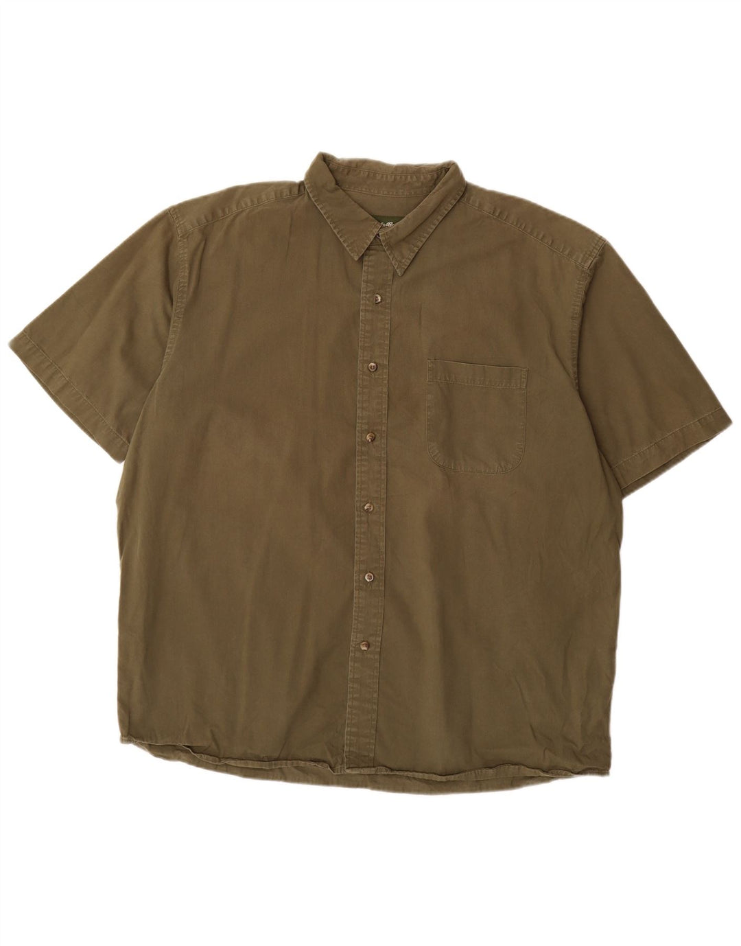 EDDIE BAUER Camisa Manga Corta Hombre XL Algodón Caqui
