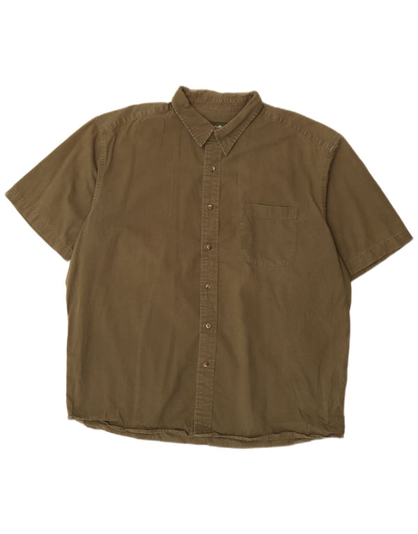 EDDIE BAUER Camisa Manga Corta Hombre XL Algodón Caqui