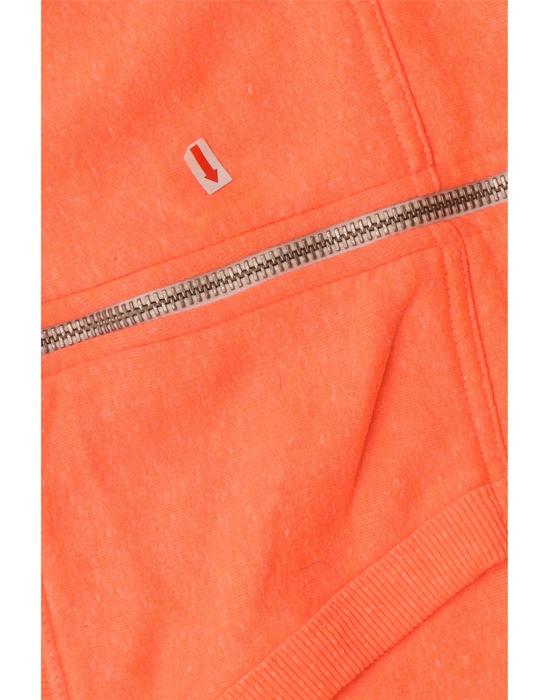 SUPERDRY Suéter con capucha y cremallera gráfica para mujer UK 10 Small Orange Cotton