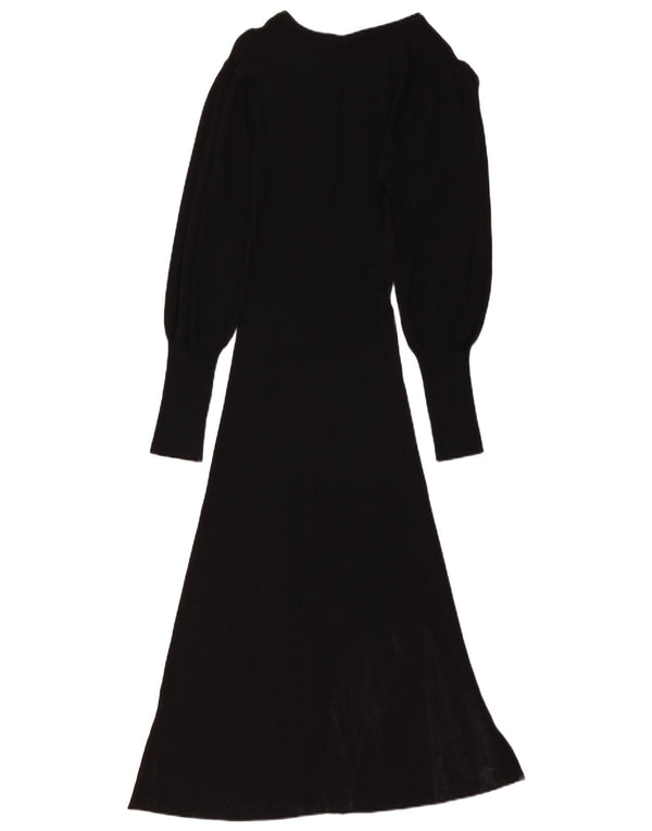 ZARA Vestido tipo jersey para mujer UK 6 Small Viscosa negra