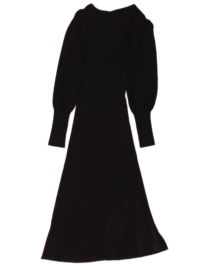 ZARA Vestido tipo jersey para mujer UK 6 Small Viscosa negra