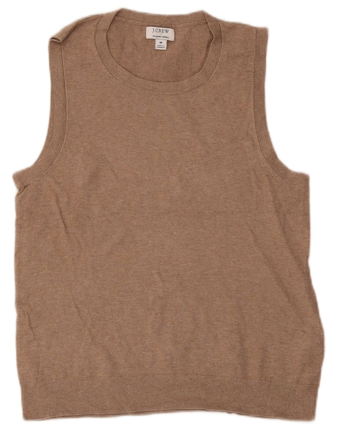 J. Crew Camiseta sin mangas clásica para mujer UK 12 Algodón beige mediano