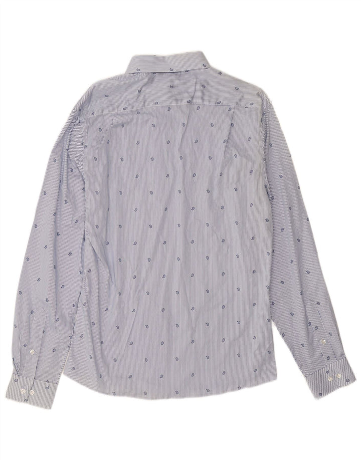 TOMMY HILFIGER Camisa elástica para hombre Talla 15 1/2 Raya mediana azul