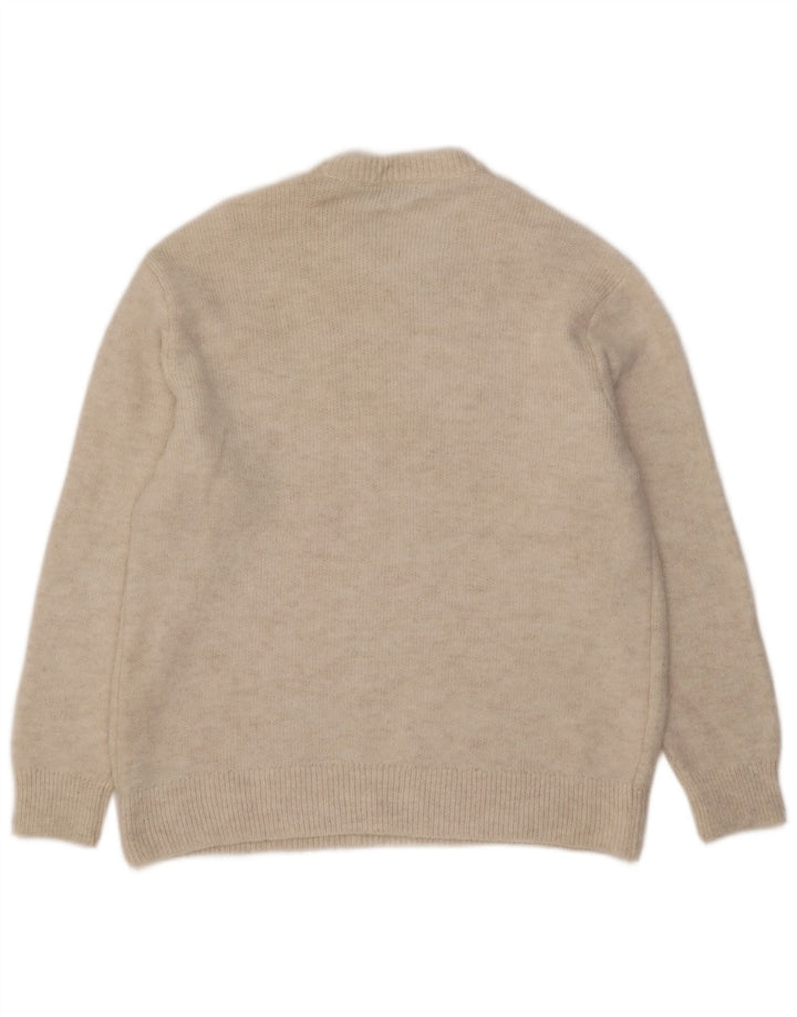 Zara Hombre Jersey De Cuello Redondo Jersey Grande Acrílico Blanco Roto