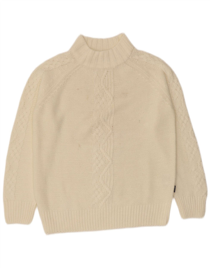 Carrera Jersey de cuello alto para mujer UK 14 Medium Off White Acrílico