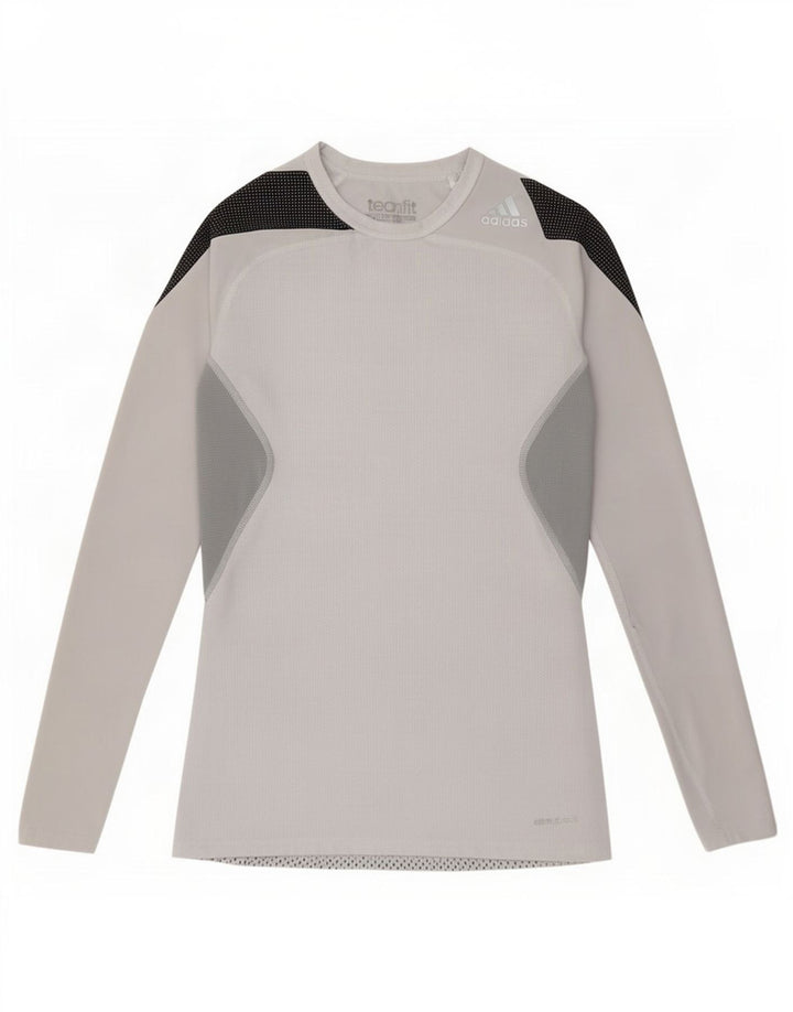 Camiseta de compresión Adidas de manga larga para mujer UK 44 Gris medio moteado