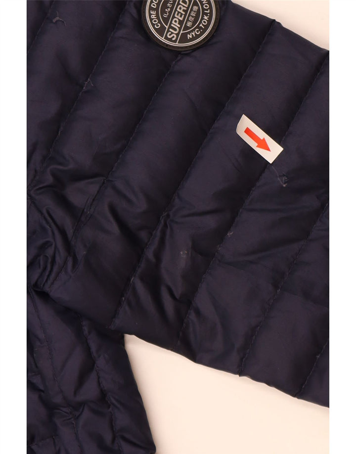 Superdry Chaqueta Acolchada Con Capucha Para Mujer UK 44 Poliéster Azul Marino Mediano