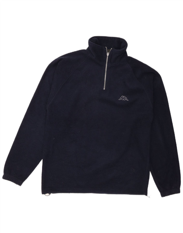 Kappa Hombre Jersey De Forro Polar Con Cremallera Y Cuello Medio Poliéster Azul Marino