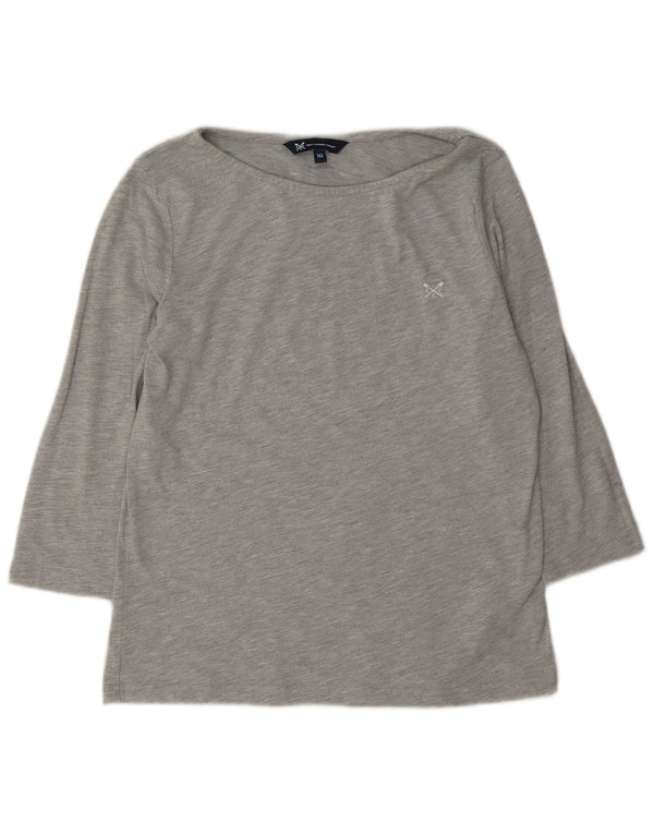 Crew Clothing Camiseta para mujer manga 3/4 UK 10 Small Grey Poliéster