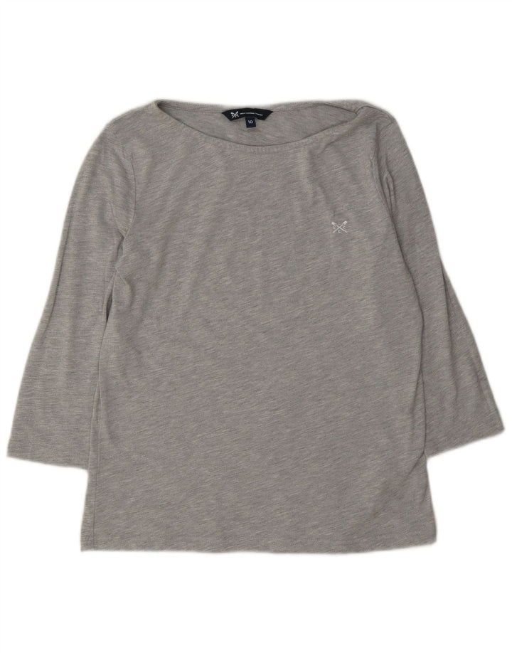 Crew Clothing Camiseta para mujer manga 3/4 UK 10 Small Grey Poliéster