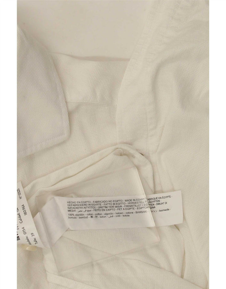 Camisa Massimo Dutti Hombre Talla 39 Mediana Blanca Algodón