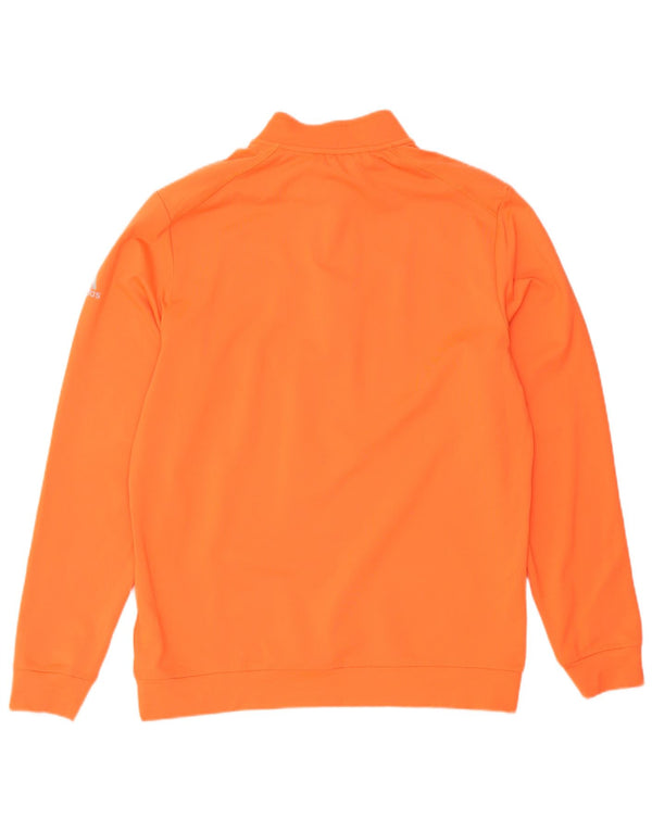 Adidas Hombre Zip Neck Sudadera Jumper Medium Naranja Poliéster