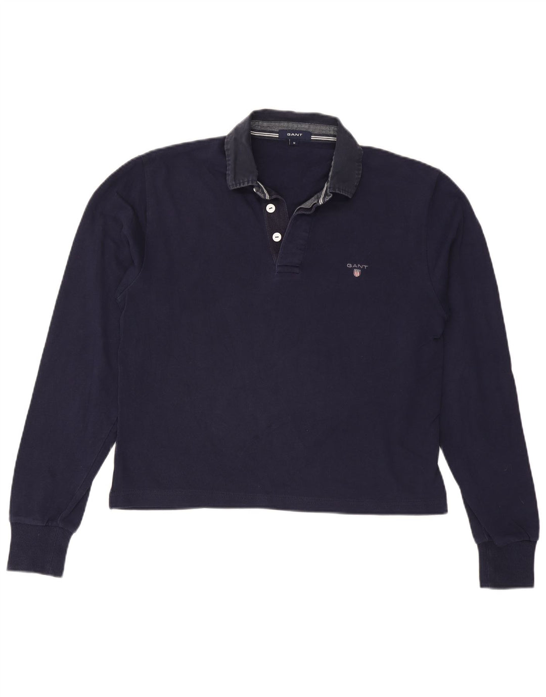 GANT Polo extragrande de manga larga para mujer UK 44 Azul marino mediano