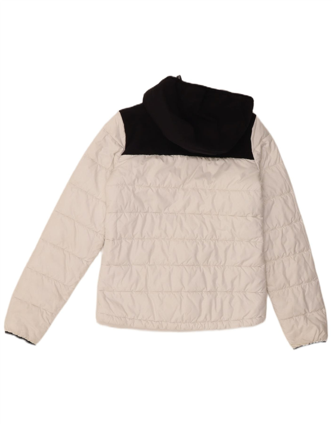 The North Face Chaqueta acolchada con capucha para mujer UK 40 Small White Colorblock