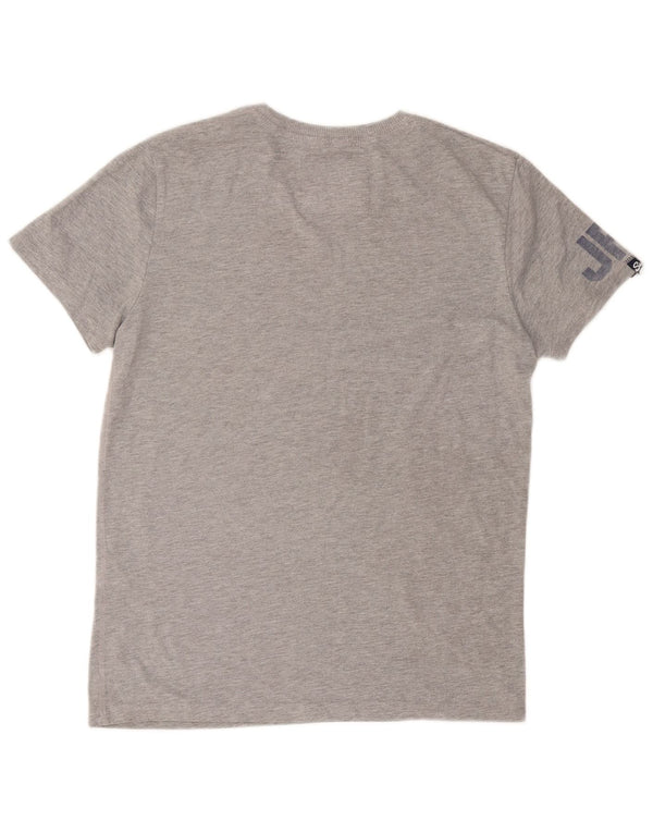 SUPERDRY Hombre Camiseta gráfica Top Poliéster gris medio
