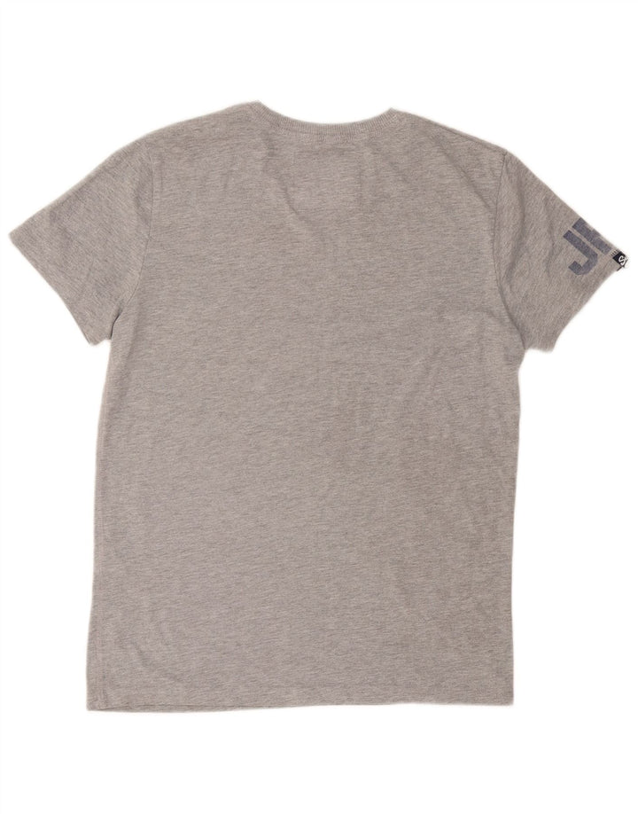 SUPERDRY Hombre Camiseta gráfica Top Poliéster gris medio