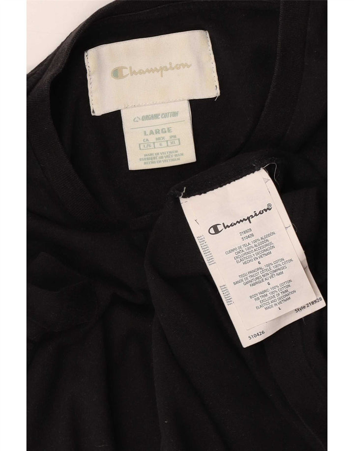 Champion Camiseta Hombre Top Grande Algodón Negro