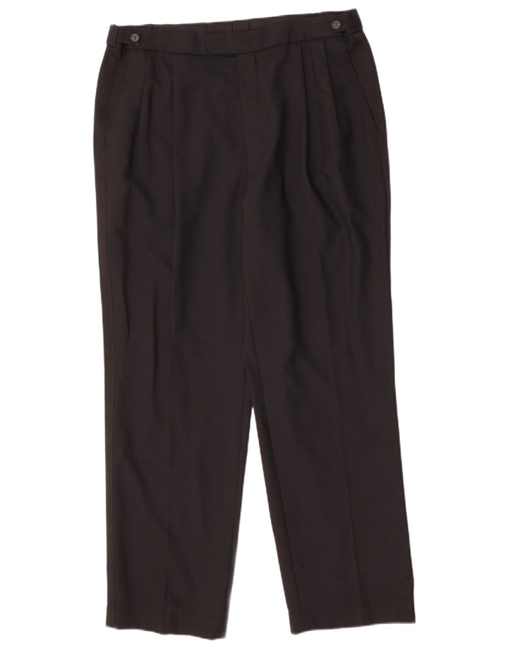 Marks & Spencer Pantalón de traje con pinzas para hombre W36 L31 Lana negra