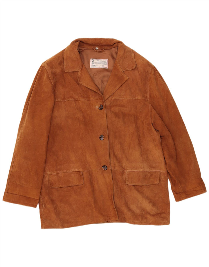 MICHELANGELO Chaqueta de ante para mujer IT 48 XL Cuero marrón