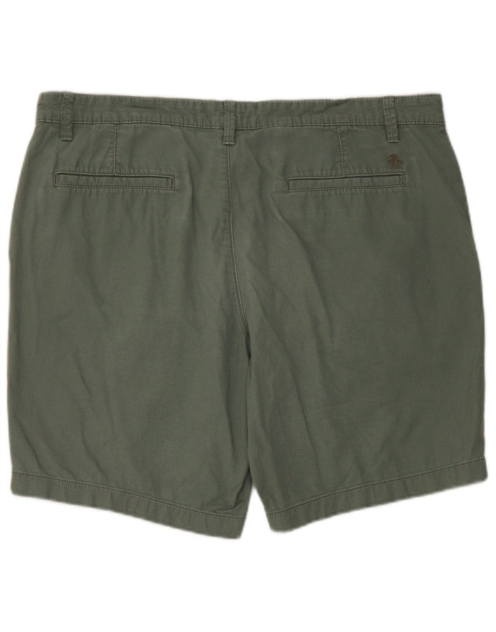 Penguin Mens Chino Shorts W36 Grande Algodón Verde