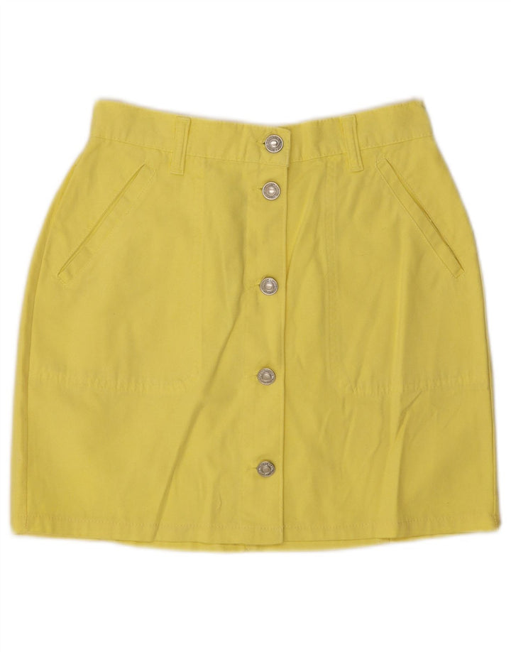 Minifalda Benetton Mujer IT 40 Small W26 Amarillo Algodón
