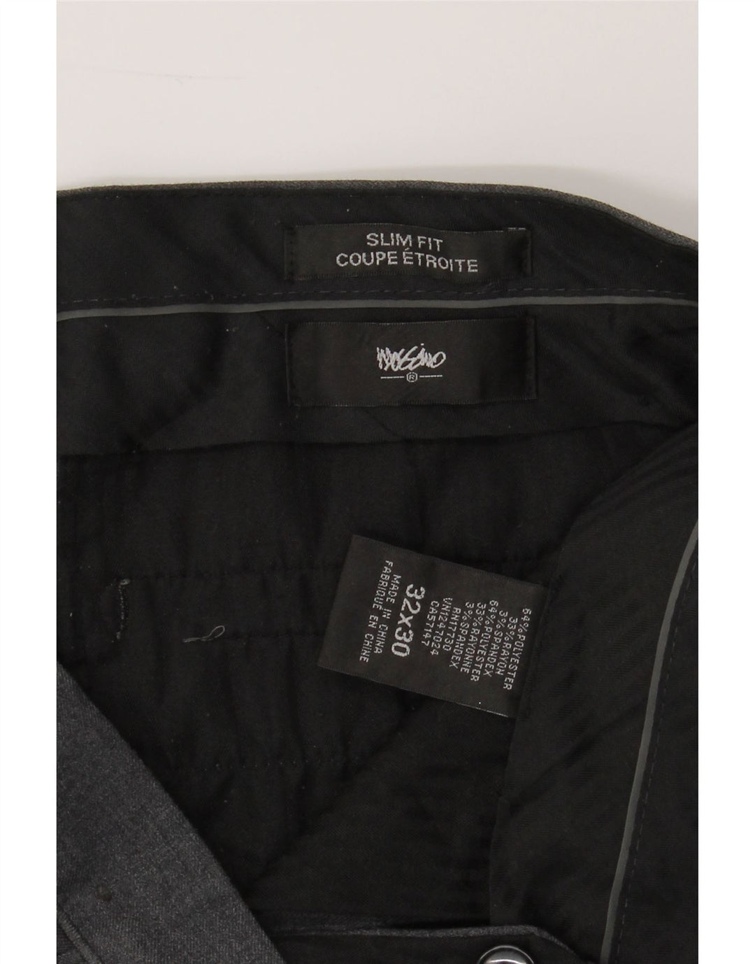 MOSSIMO Mens Slim Fit Suit Trousers W32 L30 Grey Polyester Vintage Mossimo and Second-Hand Mossimo from Messina Hembry 