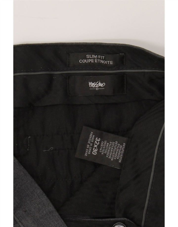 MOSSIMO Mens Slim Fit Suit Trousers W32 L30 Grey Polyester Vintage Mossimo and Second-Hand Mossimo from Messina Hembry 
