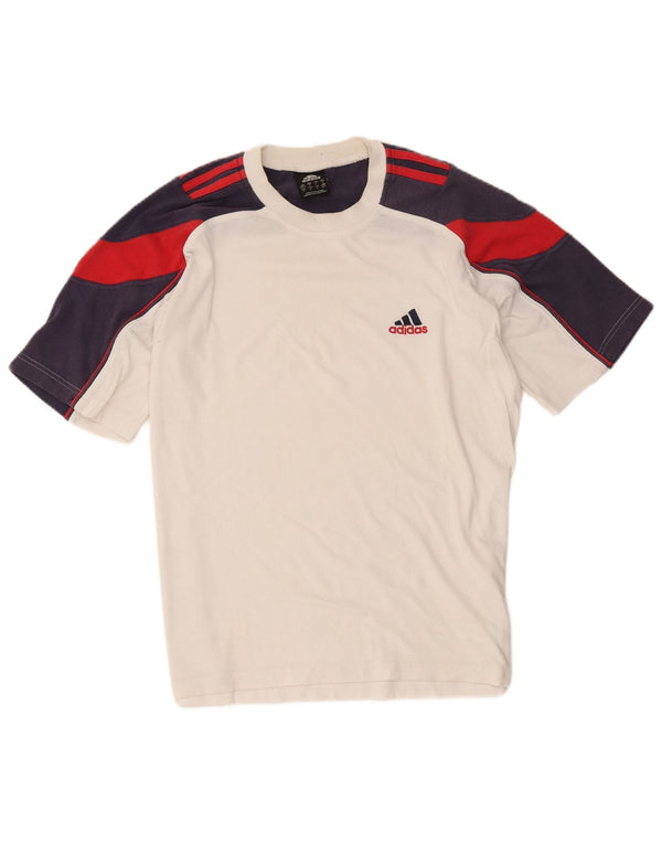 ADIDAS Camiseta para hombre Top UK 40/42 Medium Blanco Colorblock Algodón