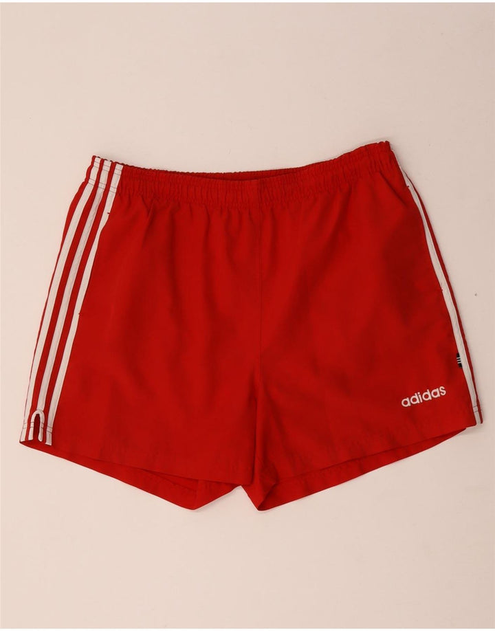 Pantalones cortos deportivos Adidas para hombre Poliéster a rayas rojas medianas