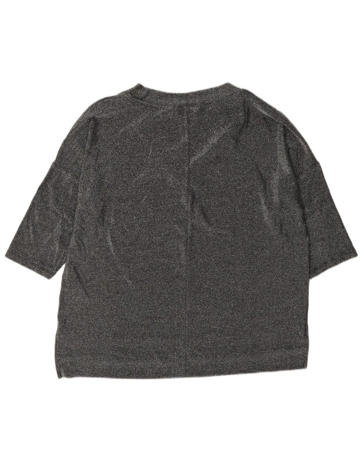 Marks & Spencer Top extragrande para mujer, manga 3/4, UK 12, mediano, moteado en plata