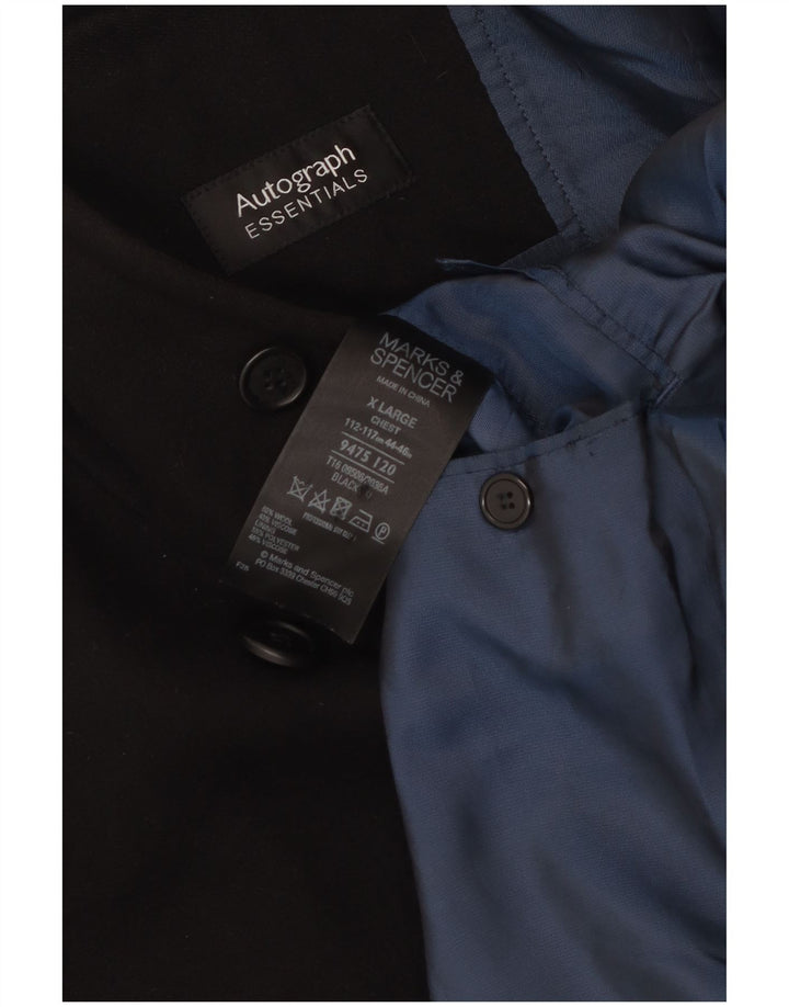 Marks & Spencer Abrigo cruzado para hombre UK 42 XL Lana negra