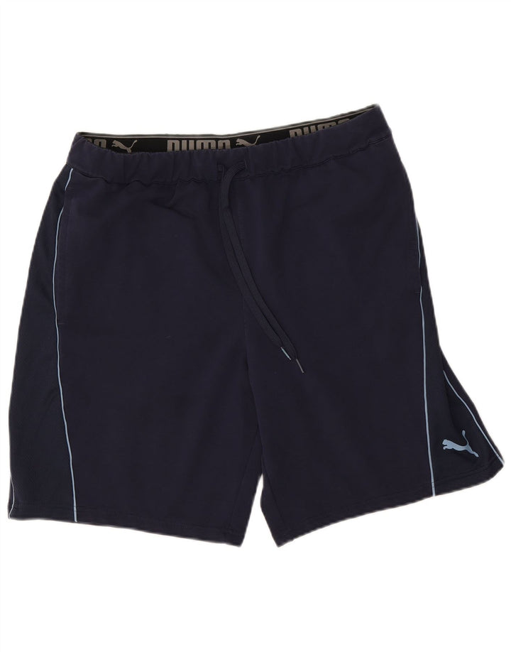 PUMA Pantalones cortos deportivos para hombre, tamaño grande, algodón azul marino