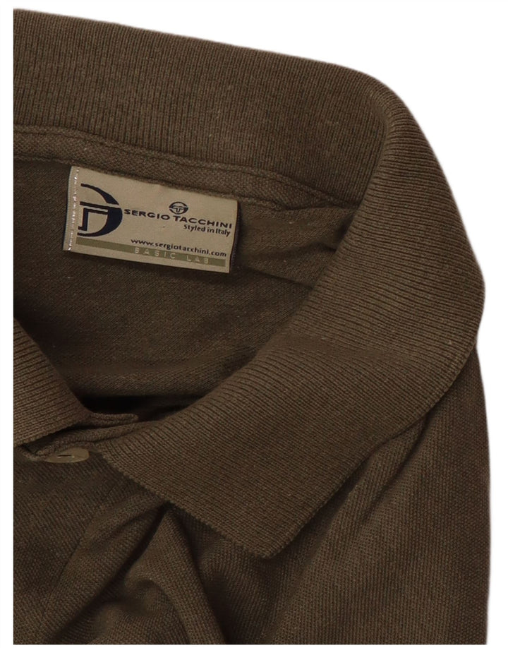 Sergio Tacchini Polo para hombre grande caqui